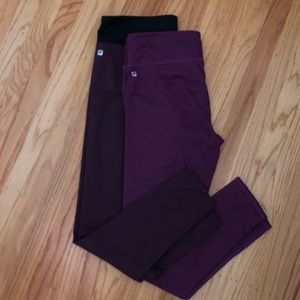 2 pair Fabletics SALAR full-length leggings, sz L